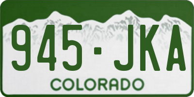 CO license plate 945JKA