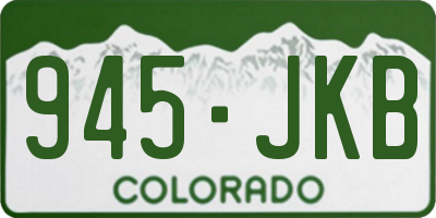 CO license plate 945JKB