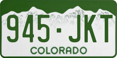 CO license plate 945JKT