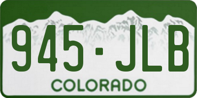 CO license plate 945JLB