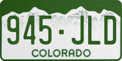 CO license plate 945JLD