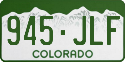 CO license plate 945JLF