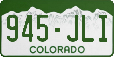 CO license plate 945JLI