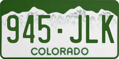 CO license plate 945JLK