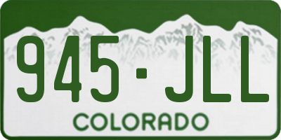 CO license plate 945JLL