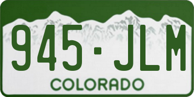 CO license plate 945JLM