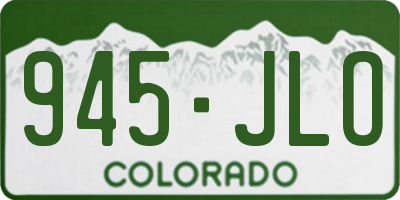 CO license plate 945JLO