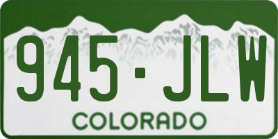CO license plate 945JLW