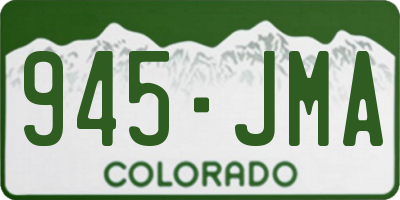 CO license plate 945JMA