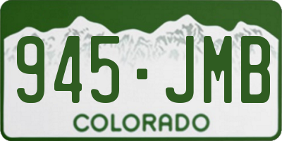 CO license plate 945JMB