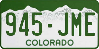CO license plate 945JME