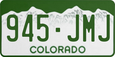 CO license plate 945JMJ