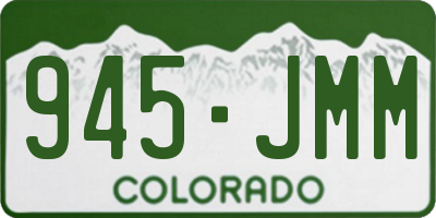 CO license plate 945JMM