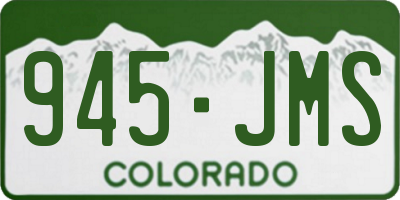 CO license plate 945JMS