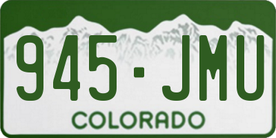 CO license plate 945JMU