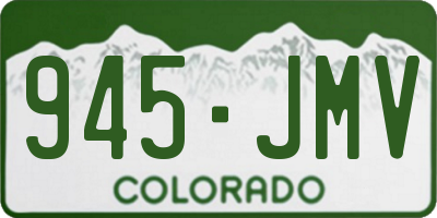 CO license plate 945JMV