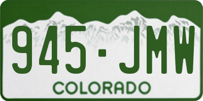 CO license plate 945JMW