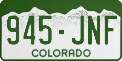 CO license plate 945JNF