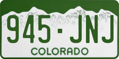 CO license plate 945JNJ