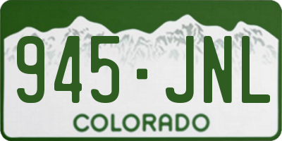 CO license plate 945JNL