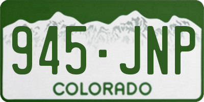 CO license plate 945JNP
