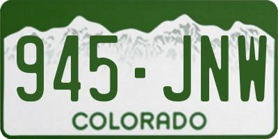 CO license plate 945JNW