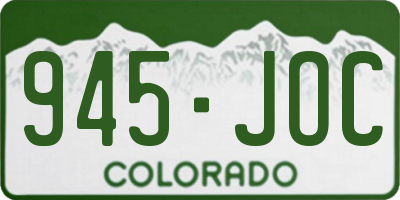 CO license plate 945JOC