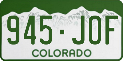CO license plate 945JOF