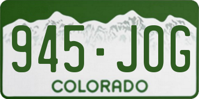 CO license plate 945JOG