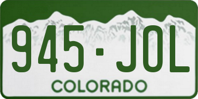 CO license plate 945JOL