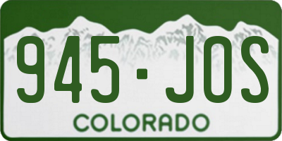CO license plate 945JOS