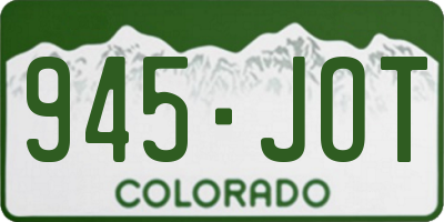 CO license plate 945JOT
