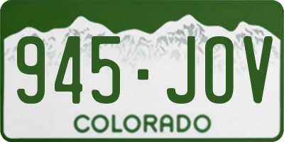 CO license plate 945JOV
