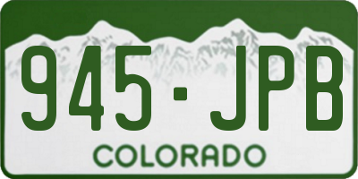 CO license plate 945JPB