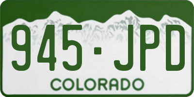 CO license plate 945JPD