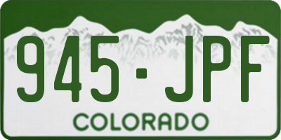 CO license plate 945JPF