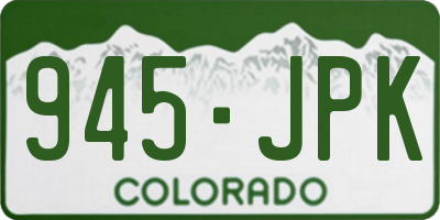 CO license plate 945JPK