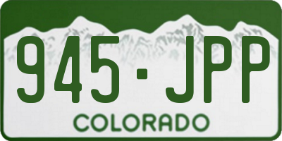 CO license plate 945JPP
