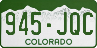 CO license plate 945JQC