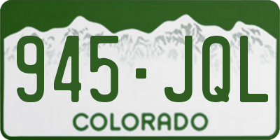 CO license plate 945JQL