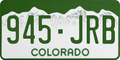 CO license plate 945JRB