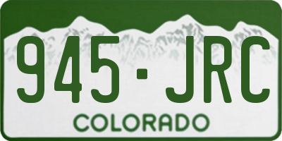 CO license plate 945JRC