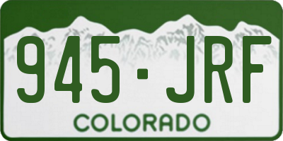 CO license plate 945JRF