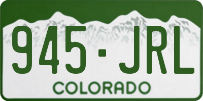 CO license plate 945JRL