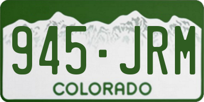 CO license plate 945JRM