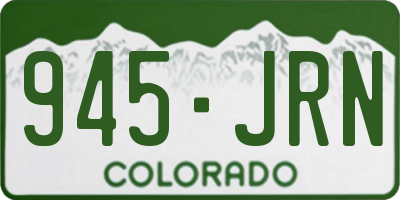 CO license plate 945JRN
