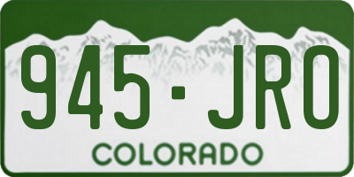 CO license plate 945JRO