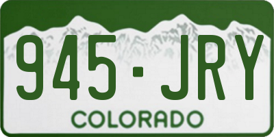 CO license plate 945JRY