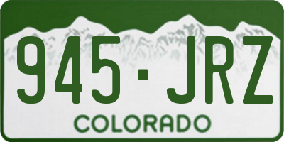 CO license plate 945JRZ