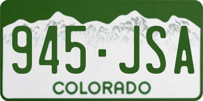 CO license plate 945JSA